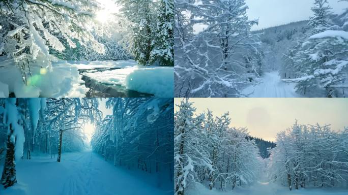 大雪小雪冬天寒冷东北冬季吉林雾凇冬天风景