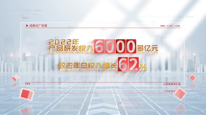 红色数据文字展示