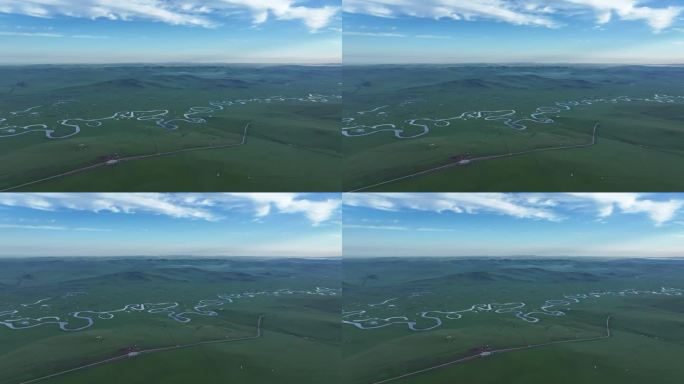 航拍美丽宽广的呼伦贝尔大草原247312