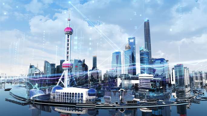 智慧上海科技城市光线城市未来城市