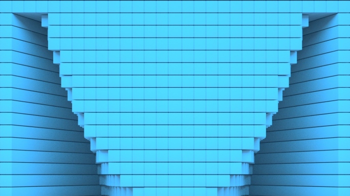 【裸眼3D】蓝色青春层次方块立体方形空间