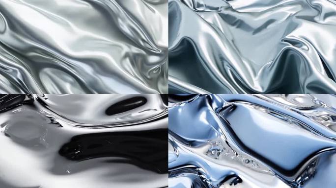 抽象流体艺术 银色流体