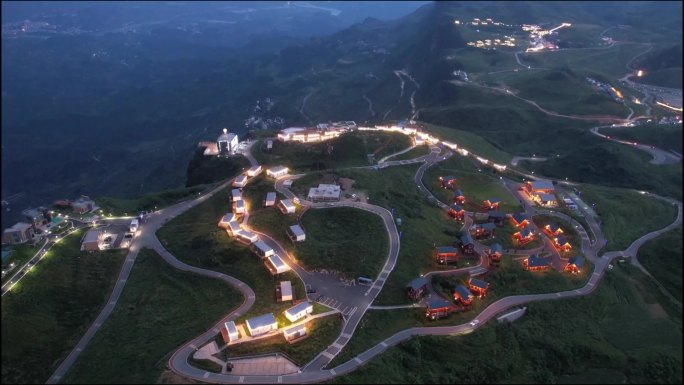 湖南湘西里耶镇八面山夜景