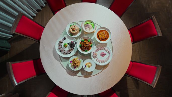 酒店餐厅美食圆桌转盘婚宴宴席旋转圆形