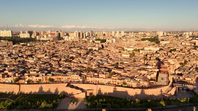 4K新疆喀什古城昆仑塔喀什全景合集25