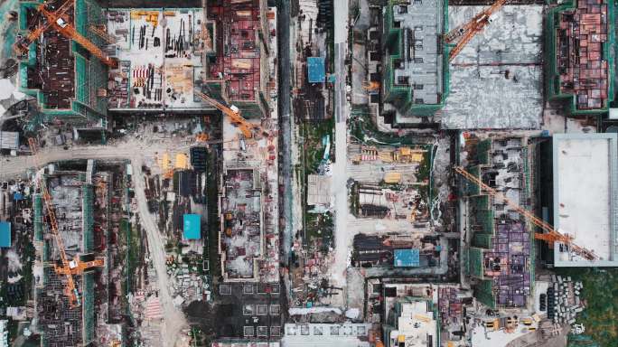 5K繁忙的建筑工地延时摄影