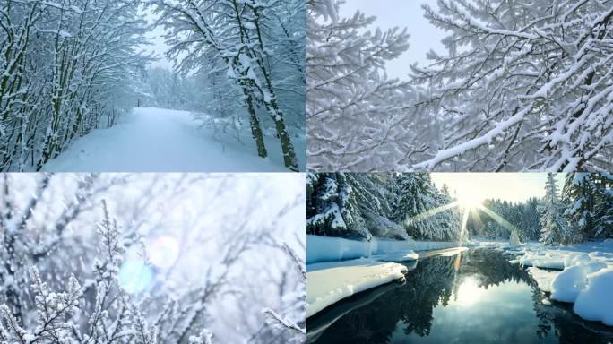 大雪小雪冬天寒冷东北冬季吉林雾凇冬天风景