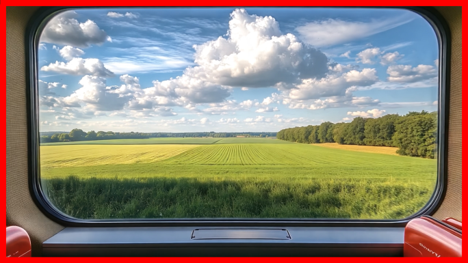 火车车窗外高铁车窗外的风景旅途中沿途风景