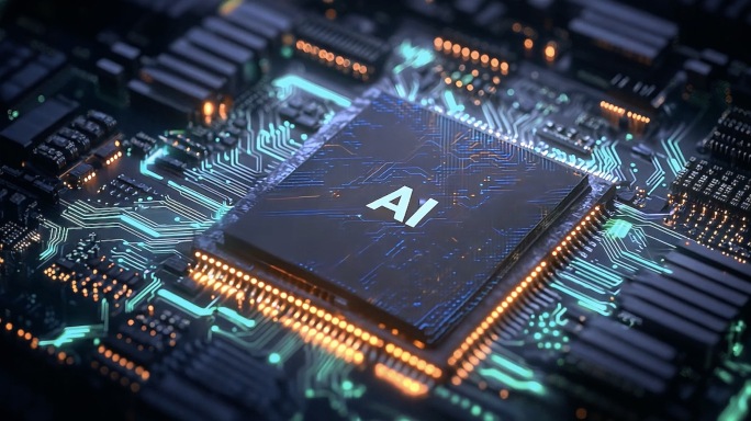 AI推进技术生产力智慧工业发展科技感素材