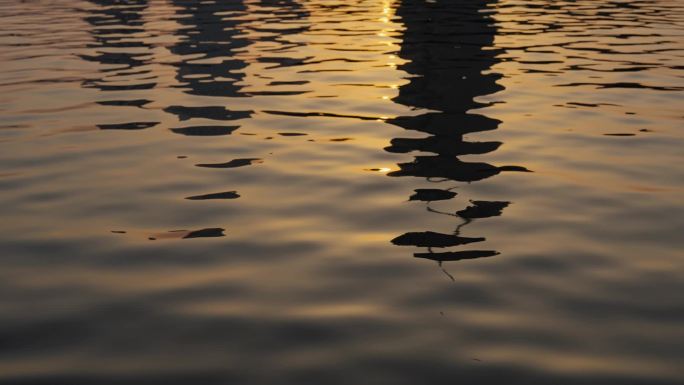 【4K】夕阳下水面倒影 升格