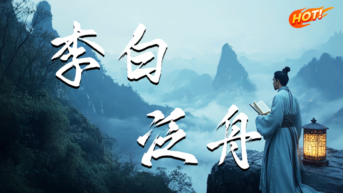 古人乘船李白乘舟诗人泛舟中国诗意山水画