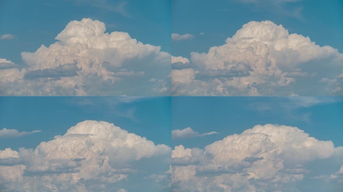 云景积雨云蓝天白云延时视频