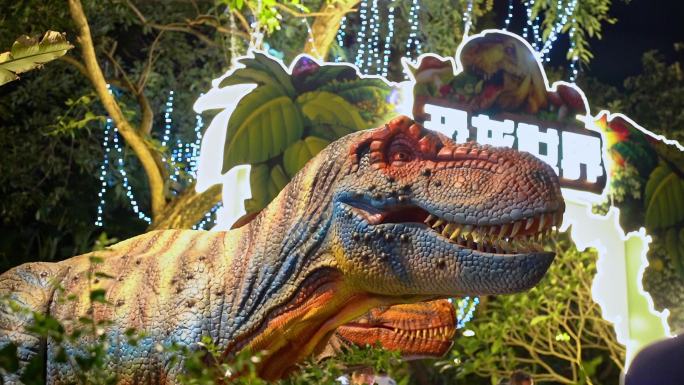 南宁青秀山风景区夜花园恐龙世界3