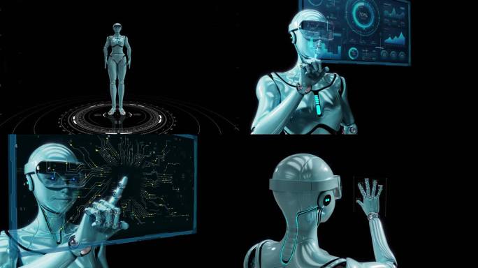 大数据高科技机器人带干净通道