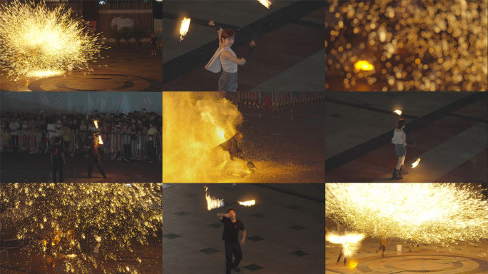 中国非物质文化打火花、火棍、火壶表演