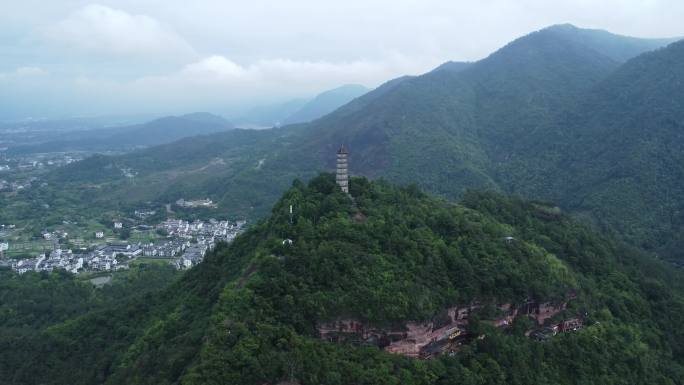 浙江天台山赤城山梁妃塔航拍