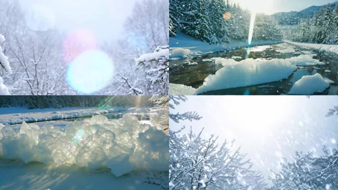 大雪小雪冬天寒冷东北冬季吉林雾凇冬天风景