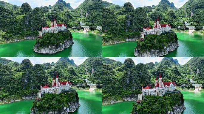 贵州新义吉隆堡城堡航拍全貌