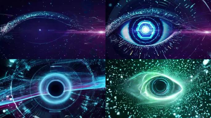 科技 粒子 未来 眼睛 瞳孔 穿梭
