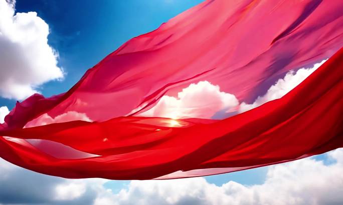 原创片头绸子国庆红丝带片头素材红绸转场