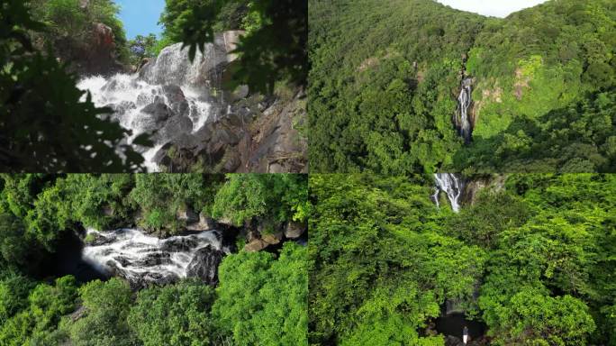 【4K】深圳马峦山瀑布航拍合集