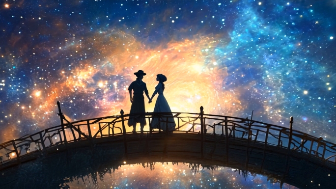 七夕情人节牛郎织女鹊桥七夕鹊桥牛郎和织女