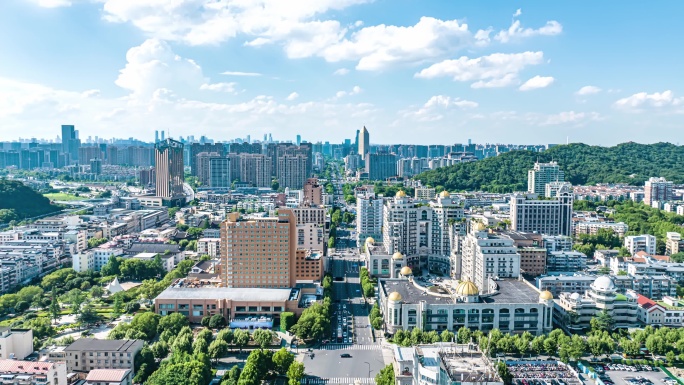 杭州市萧山老城区全景延时4k素材