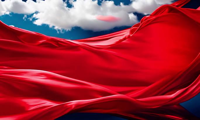 原创4K绸子建党建军党政旗子飘扬绸子