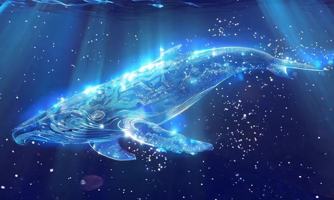 蓝色梦幻粒子鲸鱼