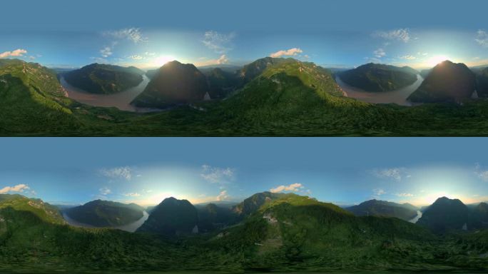 VR360全景长江三峡夔门山川河流航拍2