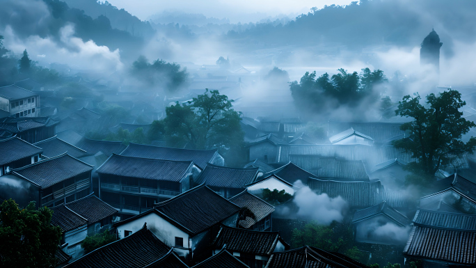 村烟袅袅 徽派建筑 古村落 乡村古镇