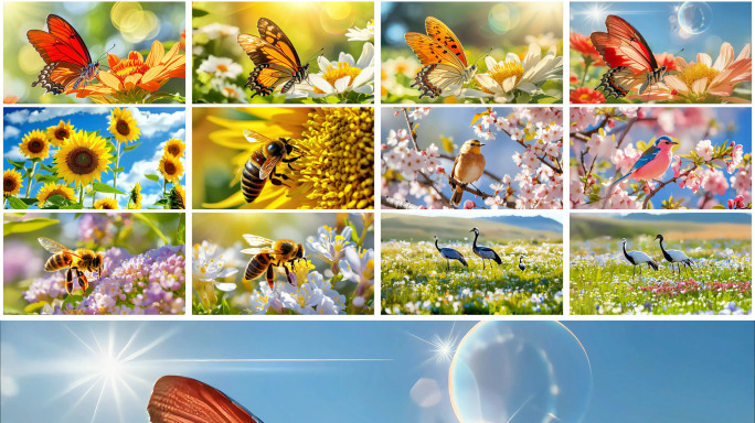 花海 油菜花 向日葵花 阳光 自然生态