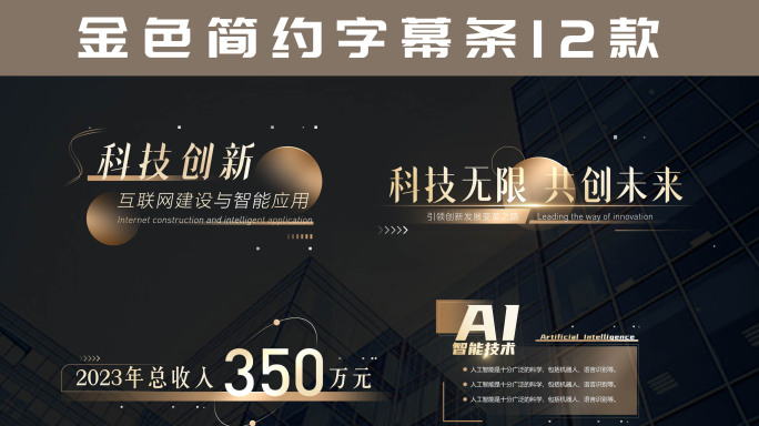 高级金色简约字幕条人名条