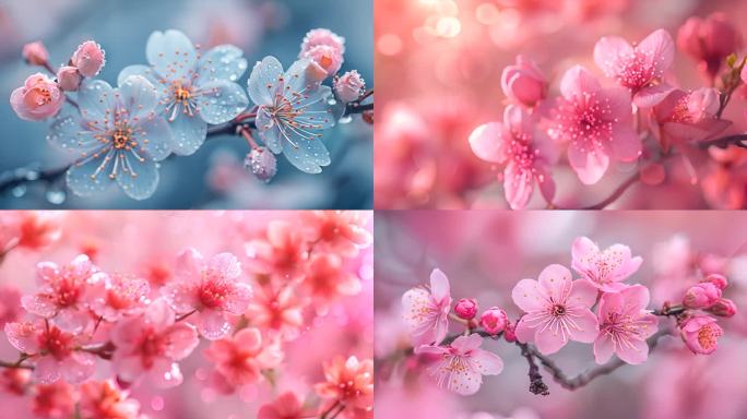樱花桃花茉莉花花海ai素材春天来了立春春