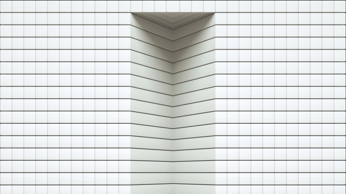 【裸眼3D】白色构成对称墙体方形投影空间