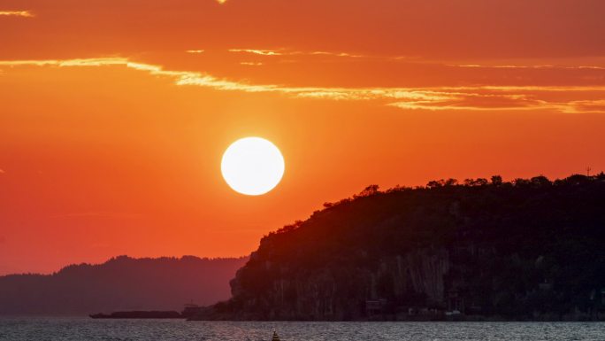 鄱阳湖日出特写延时