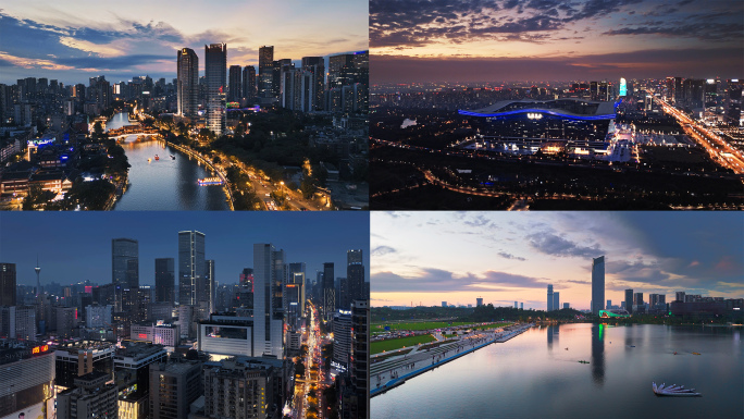 成都地标城市夜景航拍延时