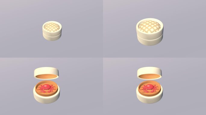 蒸螃蟹C4D模型