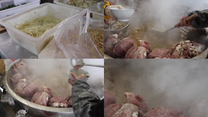 正版4K 实拍淮南特色牛肉汤