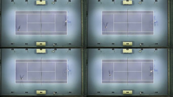航拍视角网球场