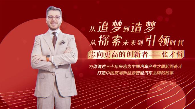 红色风格人物简介宣传1075