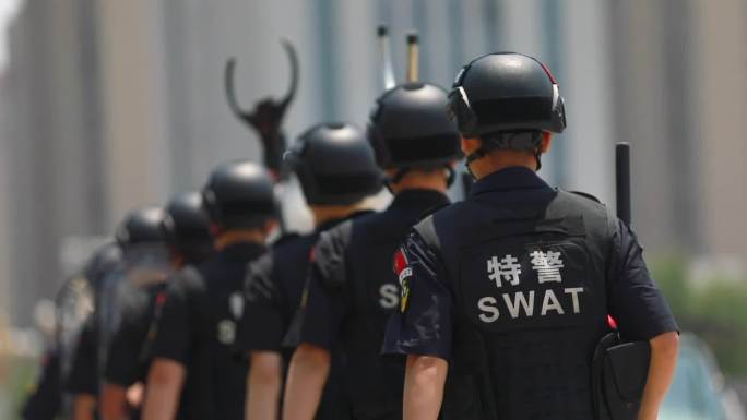 警察巡逻 骑警 特警