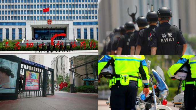 警察巡逻 骑警 特警