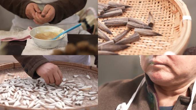 宣笔毛笔匠人笔头制作文房四宝制作