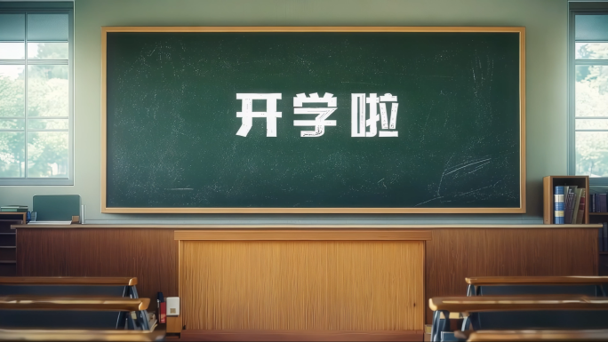 开学开学季新学期教室黑板粉笔迎接新生校园