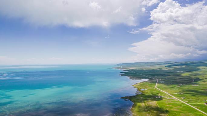 中国青海湖咸水湖措温布刚察县共和县海晏县