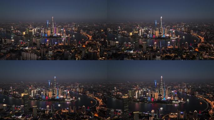 上海陆家嘴黄浦江夜景推近【4K】