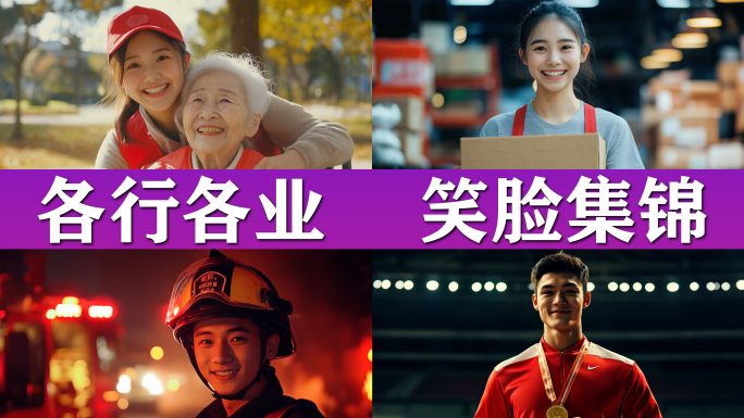 各行各业笑脸集锦