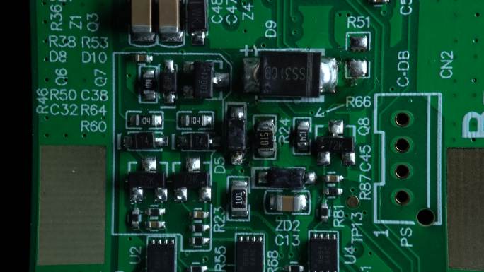 【4K正版素材】绿色PCB线路板微距视频