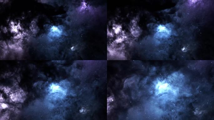 4K蓝色大气星空星云模版02